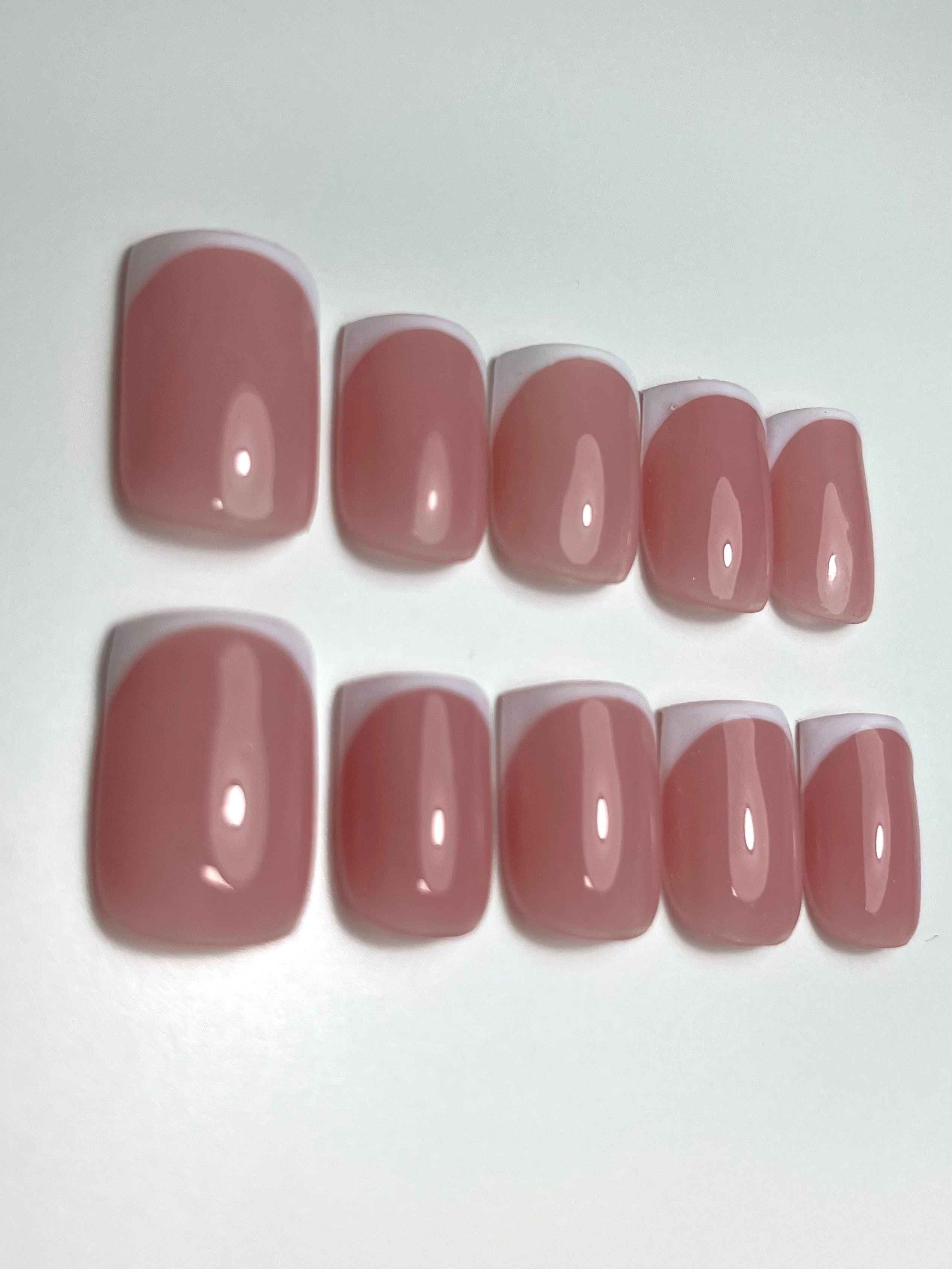 Short French Tip Press On Nails