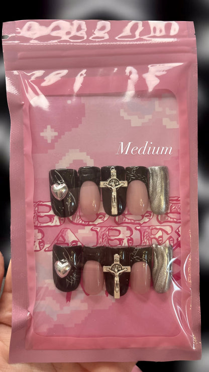 Baddie Cross Press On Nails