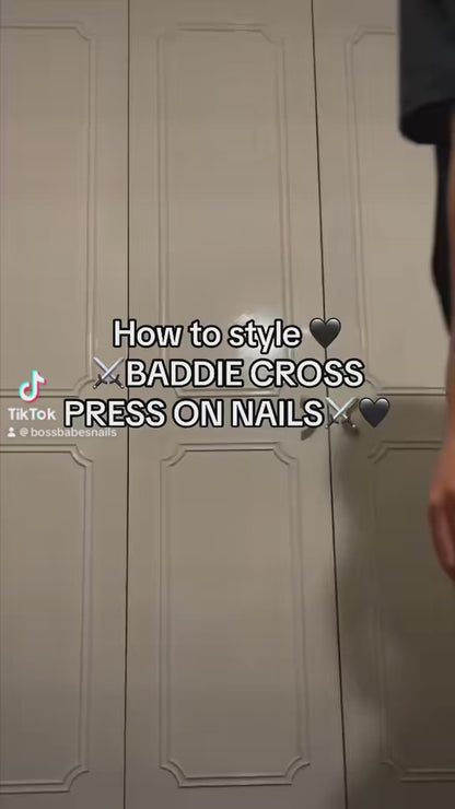 Baddie Cross Press On Nails